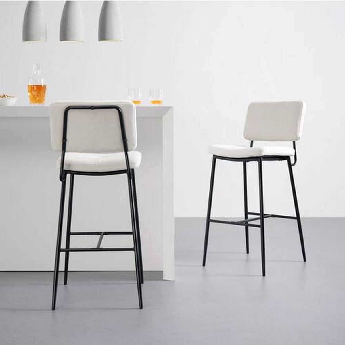 Barová židle NETA béžová - černá/béžová, Moderní, kov/dřevo (43/103/52cm) - Bessagi Home