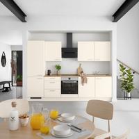 Kuchyňská linka 300 cm, magnóliová supermatná - barvy dubu/magnolie, Moderní, kov/kompozitní dřevo (300cm) - Nobilia