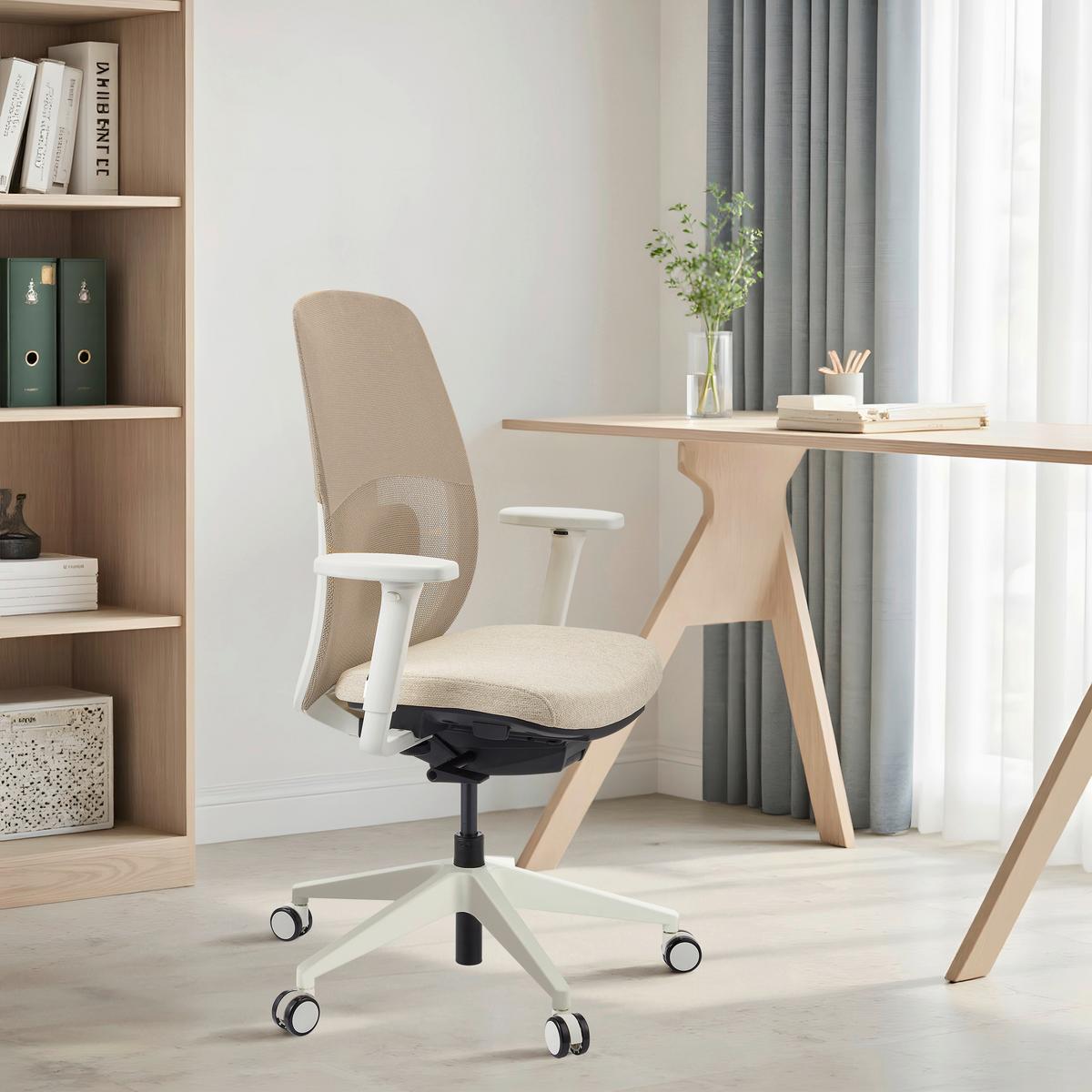 DREHSTUHL Skandis Beige B: 71cm - Beige/Weiß, MODERN, Kunststoff/Textil (71/112/66cm) - MID.YOU