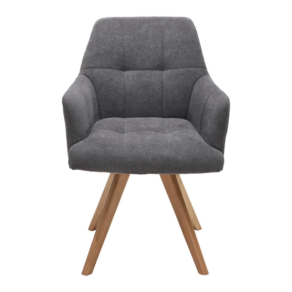 ŽIDLE S PODRUČKAMI DIONA - šedá, Moderní, dřevo/textil (57/89/66cm) - Mömax