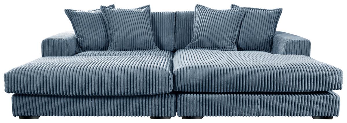 Ecksofa Funny Links Hellblau Mit Hocker B: 285 Cm - Schwarz/Hellblau, Basics, Textil (195/285cm) - Livetastic