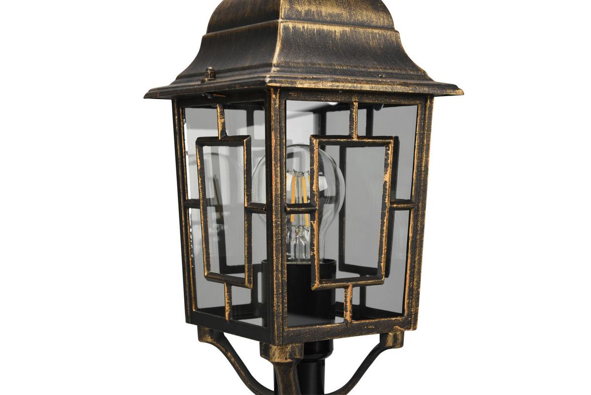 Wegeleuchte 505960128 Volturno - Rostfarben/Transparent, KONVENTIONELL, Glas/Metall (15/17/47,5cm) - Trio Leuchten