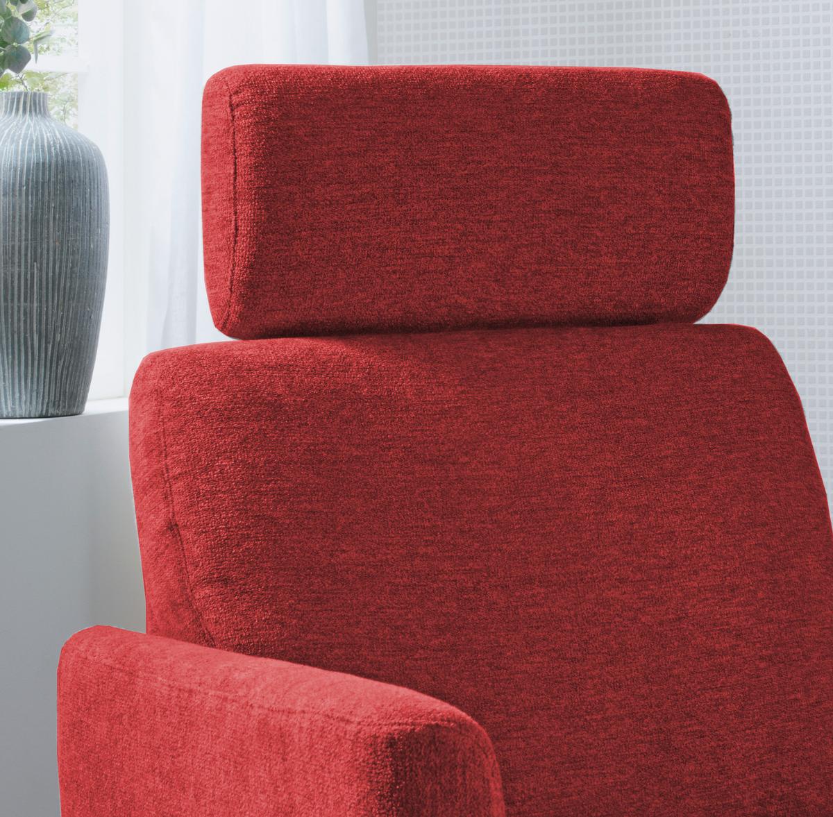 Relaxsessel Centrale T: 87-154 cm, Rot - Rot/Schwarz, MODERN, Textil (77/105/87-154cm) - Livetastic