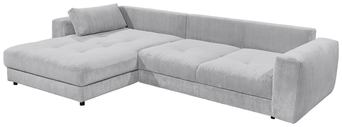 Ecksofa Barura 2s. Urc Hellgrau S: 194/333 cm - Hellgrau/Schwarz, KONVENTIONELL, Holzwerkstoff/Textil (194/333cm) - MID.YOU