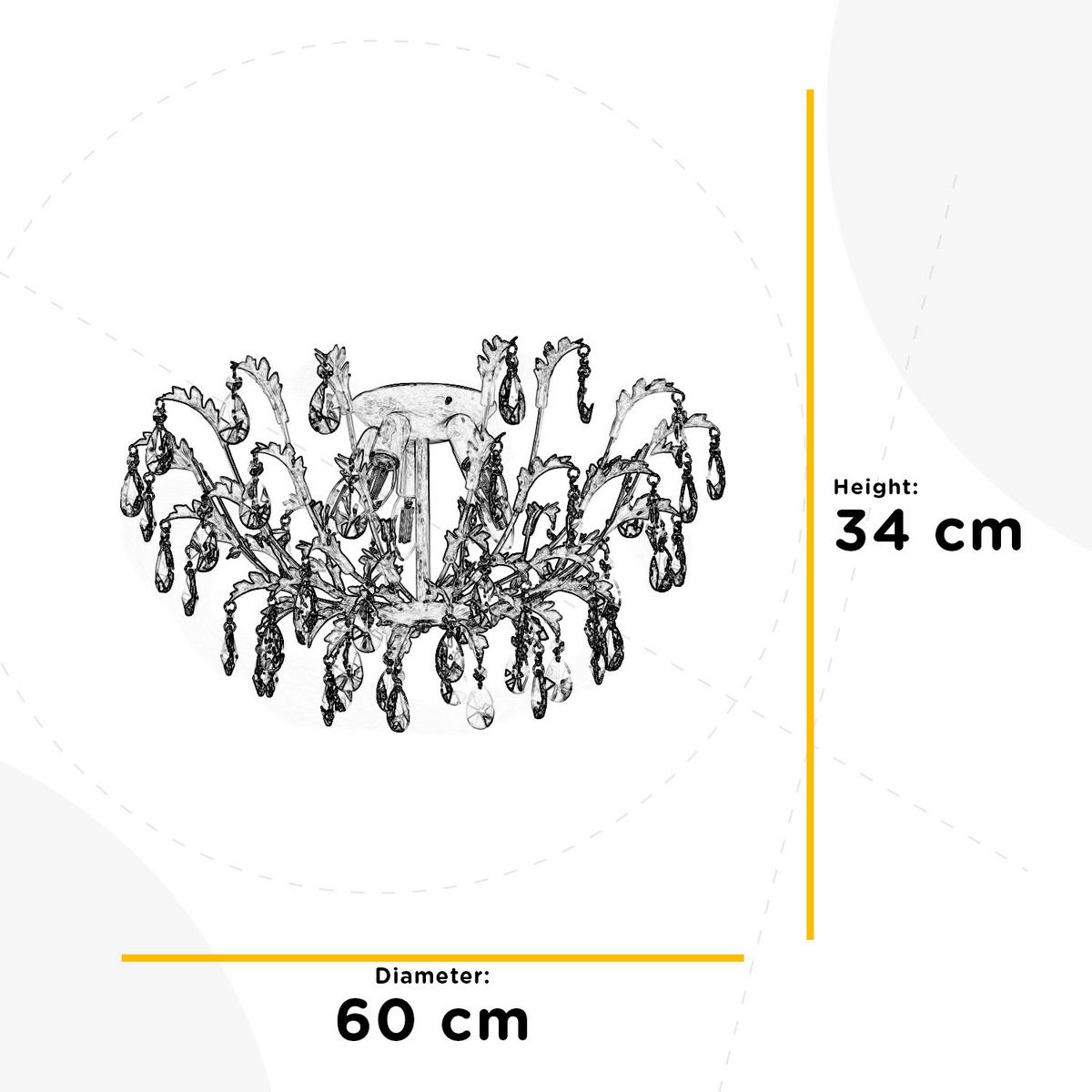 Deckenleuchte 4864/pl5 - Weiß, KONVENTIONELL, Glas/Metall (60/34cm)