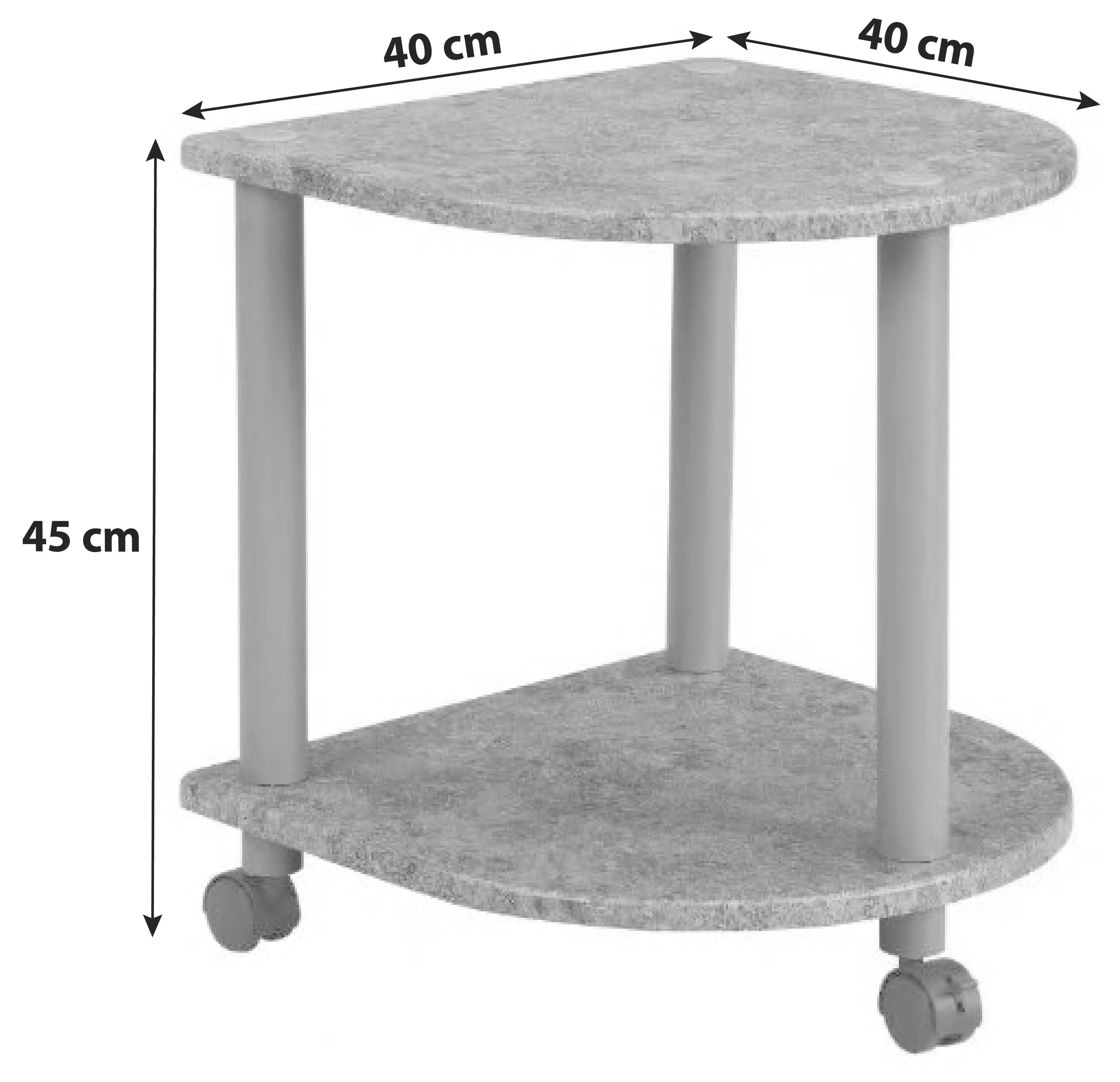 Beistelltisch mit Rollen Felix Grau - Grau, MODERN, Holzwerkstoff/Kunststoff (40/45/40cm)