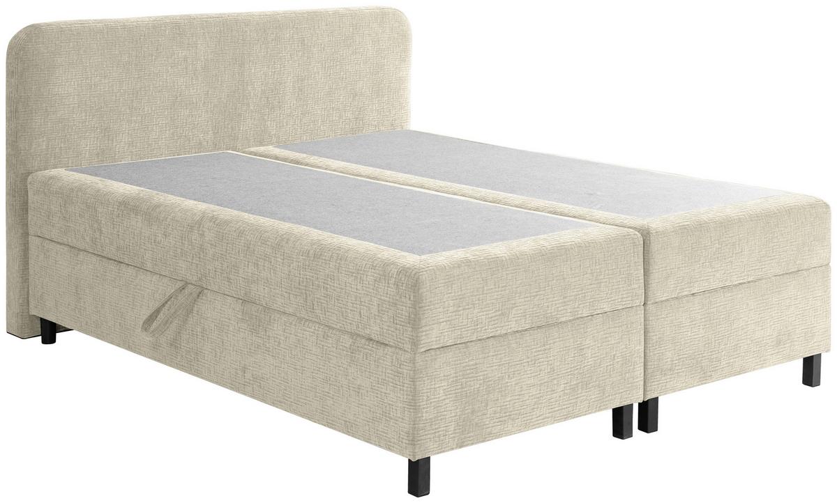 Boxbett mit Topper & Bettkasten 180x200 Viva - Creme/Schwarz, MODERN, Holz/Kunststoff (180/200cm) - MID.YOU