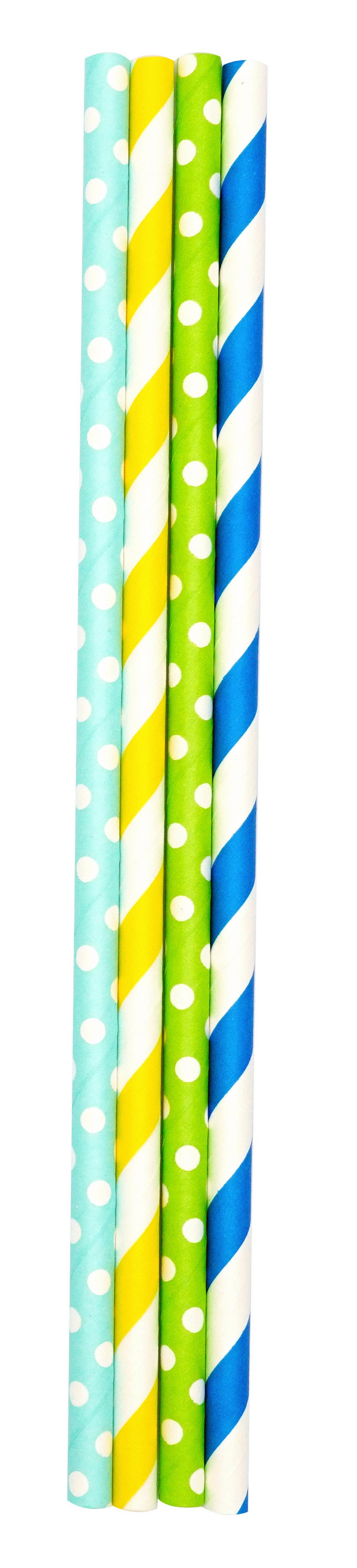 Szívószál Nella - sárga/világoskék, Konventionell, papír - James Wood