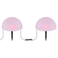 Solarleuchte Weiß Solar 5xled H: 19 cm - Schwarz/Weiß, Basics, Kunststoff (15/19cm) - Globo