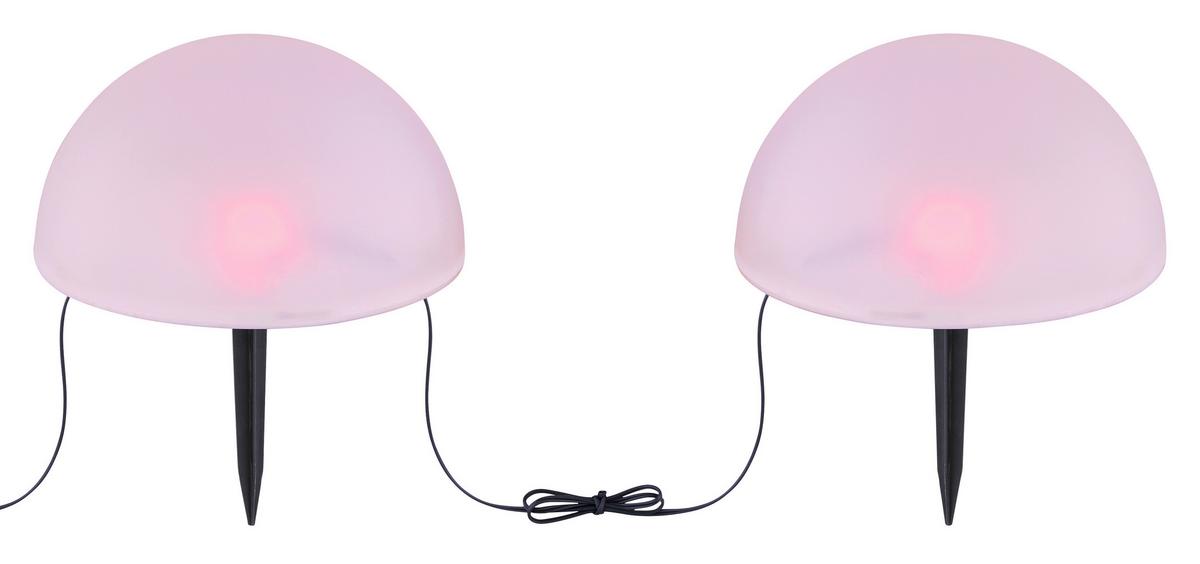 Solarleuchte Weiß Solar 5xled H: 19 cm - Schwarz/Weiß, Basics, Kunststoff (15/19cm) - Globo