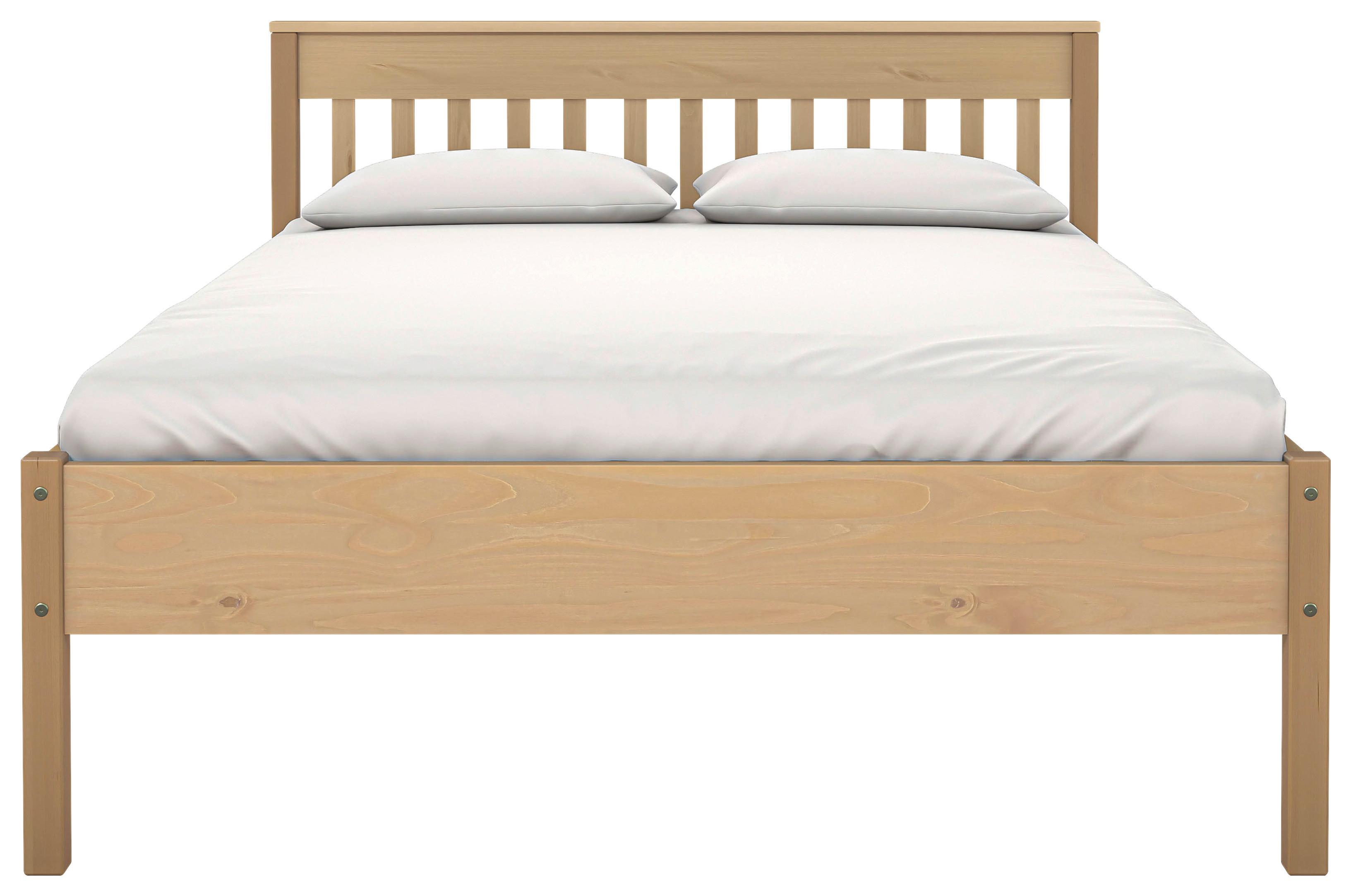 posteľ LUNA borovica masív, farby dubu - prírodná farba/farba duba, Modern, drevo (140/200cm) - MID.YOU