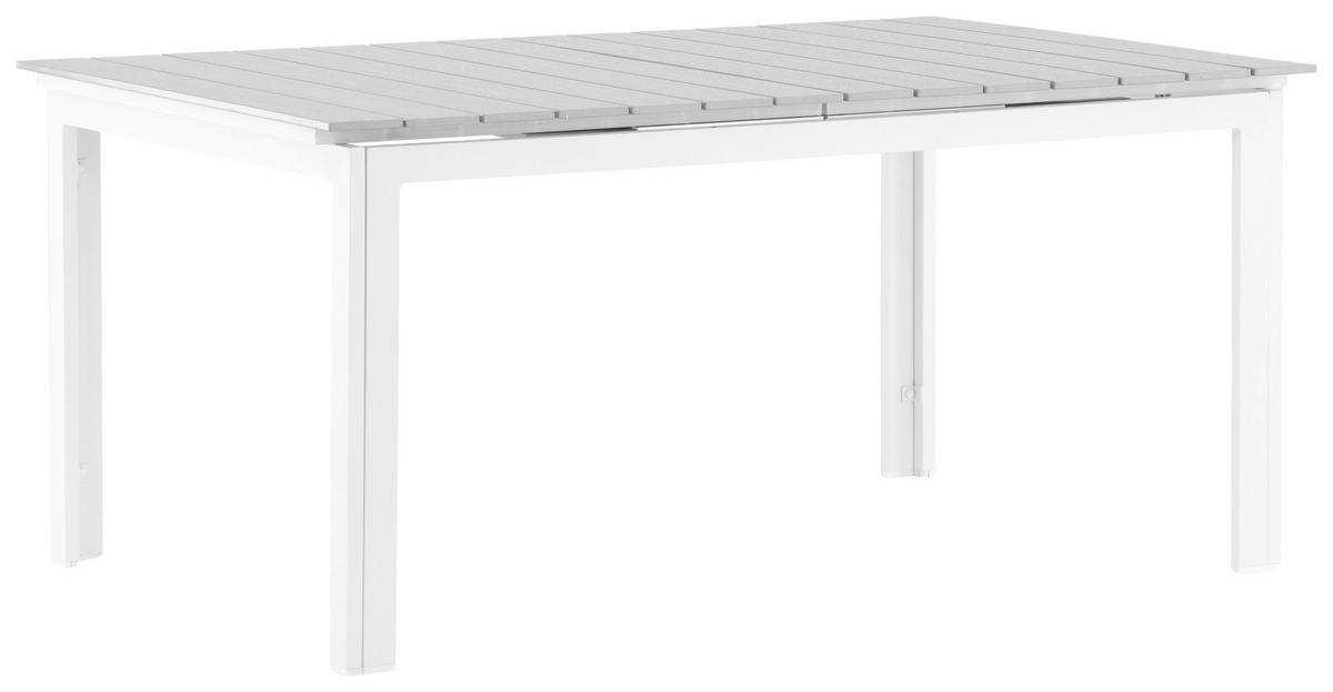 Gartentisch Levels - Weiß/Grau, KONVENTIONELL, Metall (160/100/75cm) - Gardenson