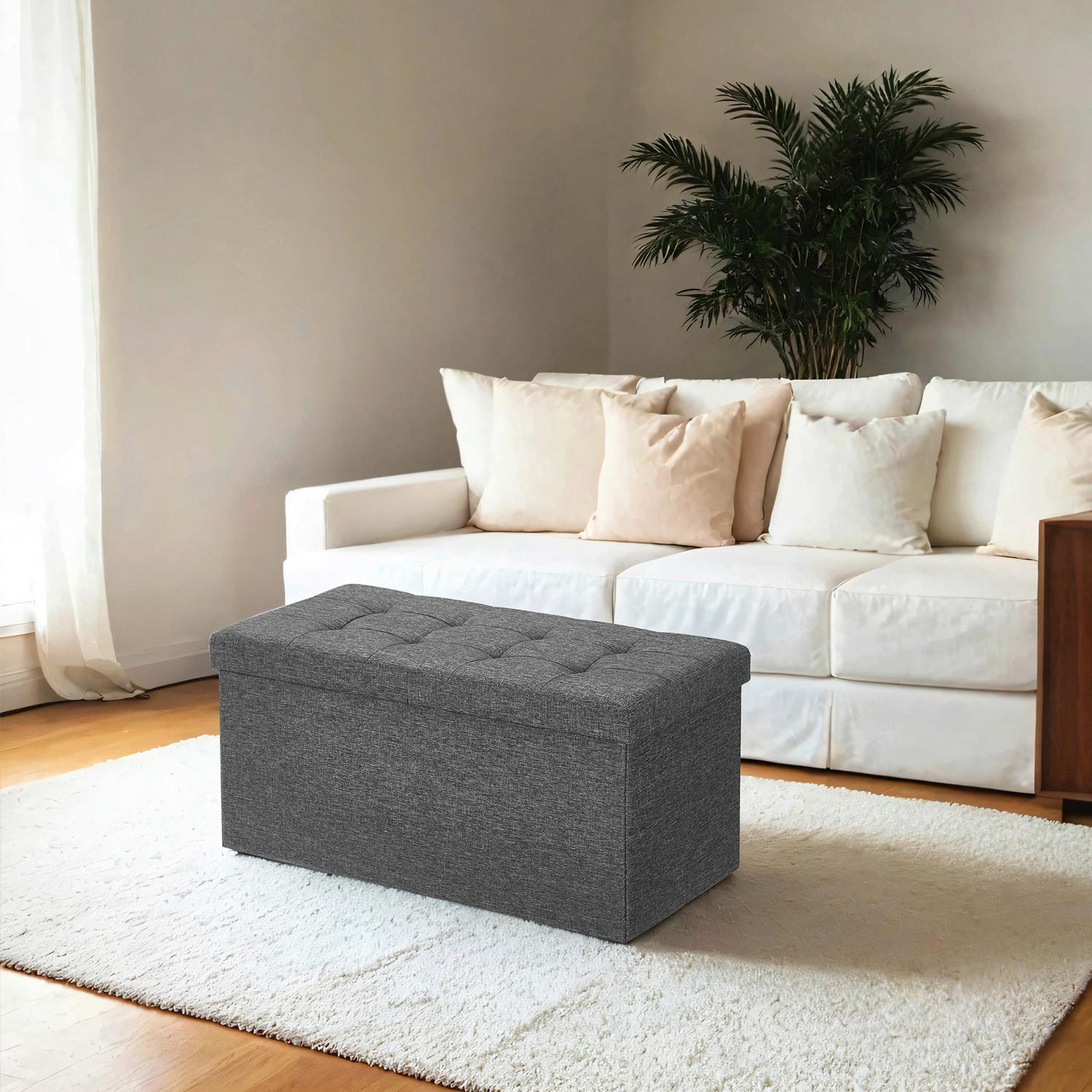 Sitzbox Grau B: 76 Cm - Grau, Basics, Holzwerkstoff/Textil (76/38/38cm)