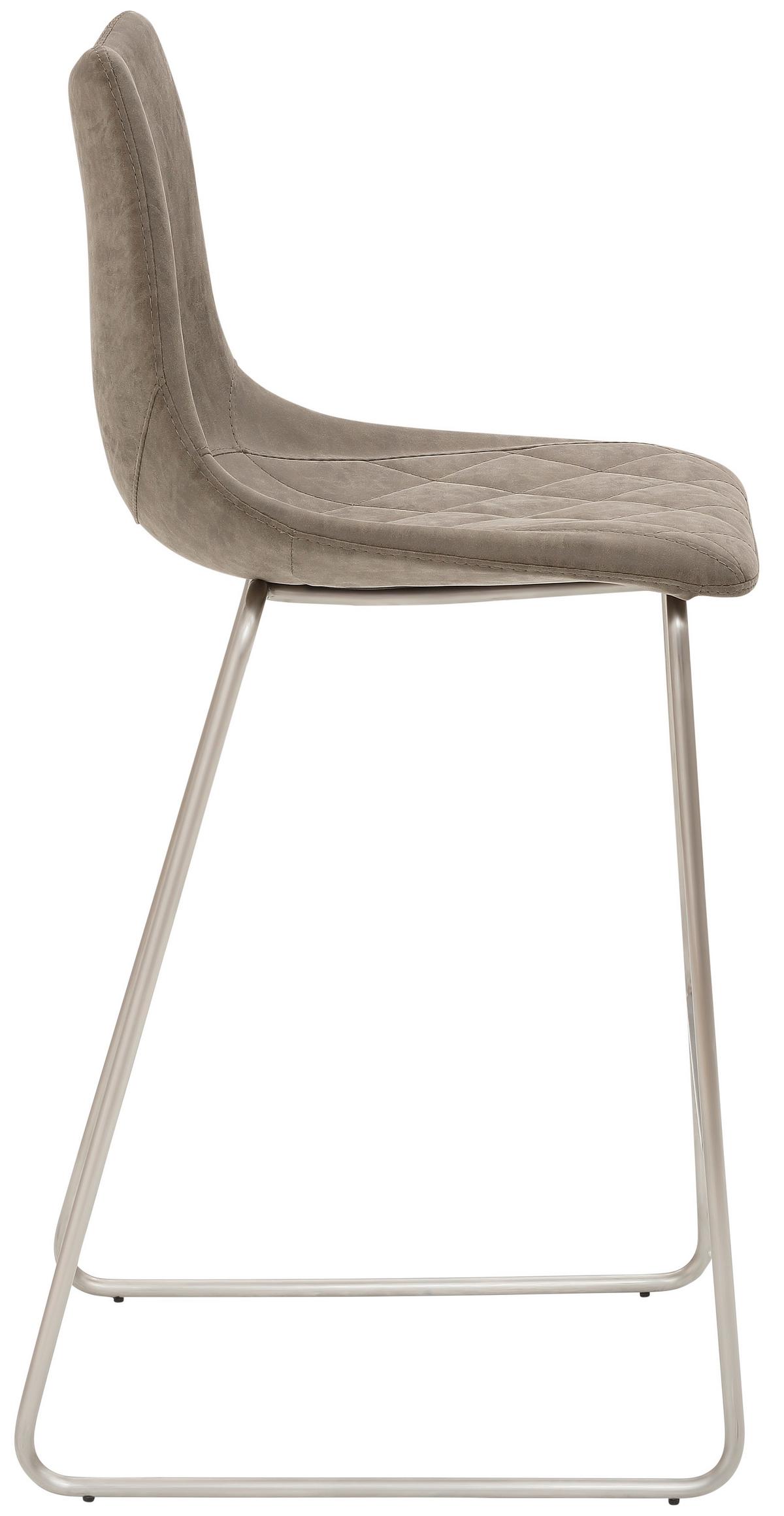 Tresenstuhl My Solo - Edelstahlfarben/Schlammfarben, KONVENTIONELL, Textil/Metall (49/99/51cm) - Livetastic