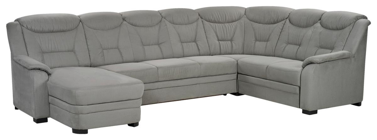 Wohnlandschaft Marcus Sparta Mit Schlaffunktion Hellgrau - Hellgrau/Schwarz, Basics, Textil (330/99/211cm) - MID.YOU