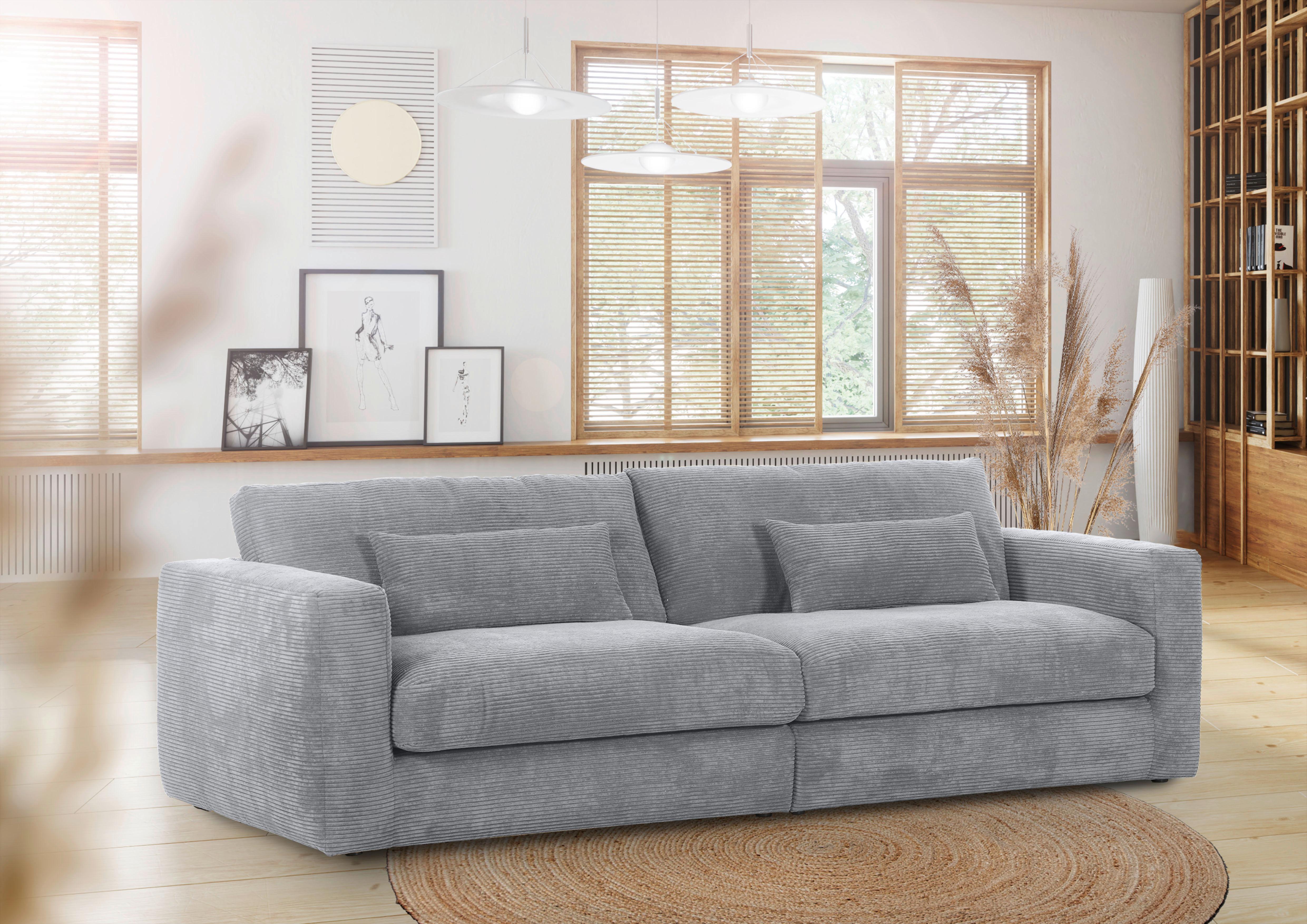 Bigsofa Manolis Hellgrau B: 260 cm - Hellgrau/Schwarz, KONVENTIONELL, Textil (260/66/115cm) - MID.YOU