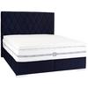 Boxspringbett 160x200cm Paula 1 - Chromfarben/Dunkelblau, MODERN, Textil (160/200cm)