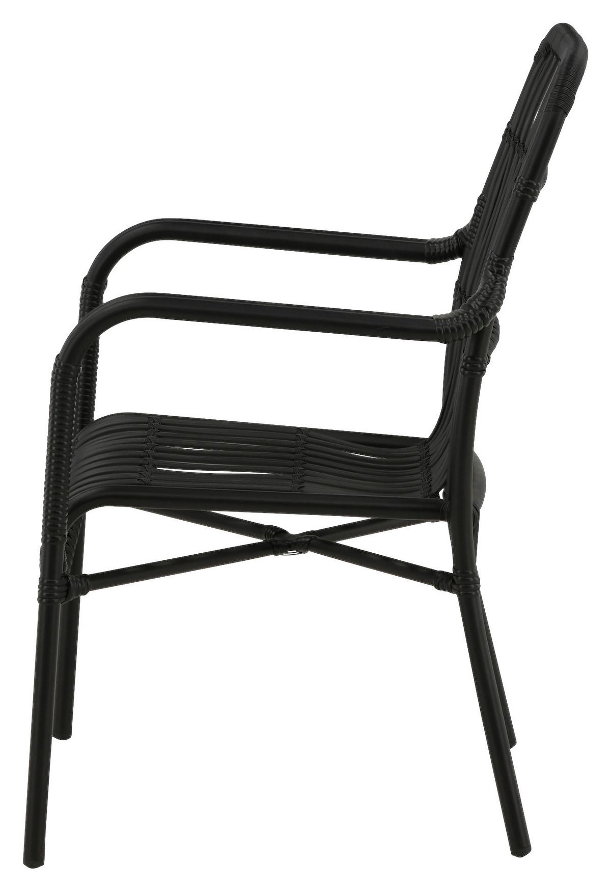 Loungesessel Rizal - Schwarz, KONVENTIONELL, Kunststoff/Metall (57/90/64cm) - Gardenson