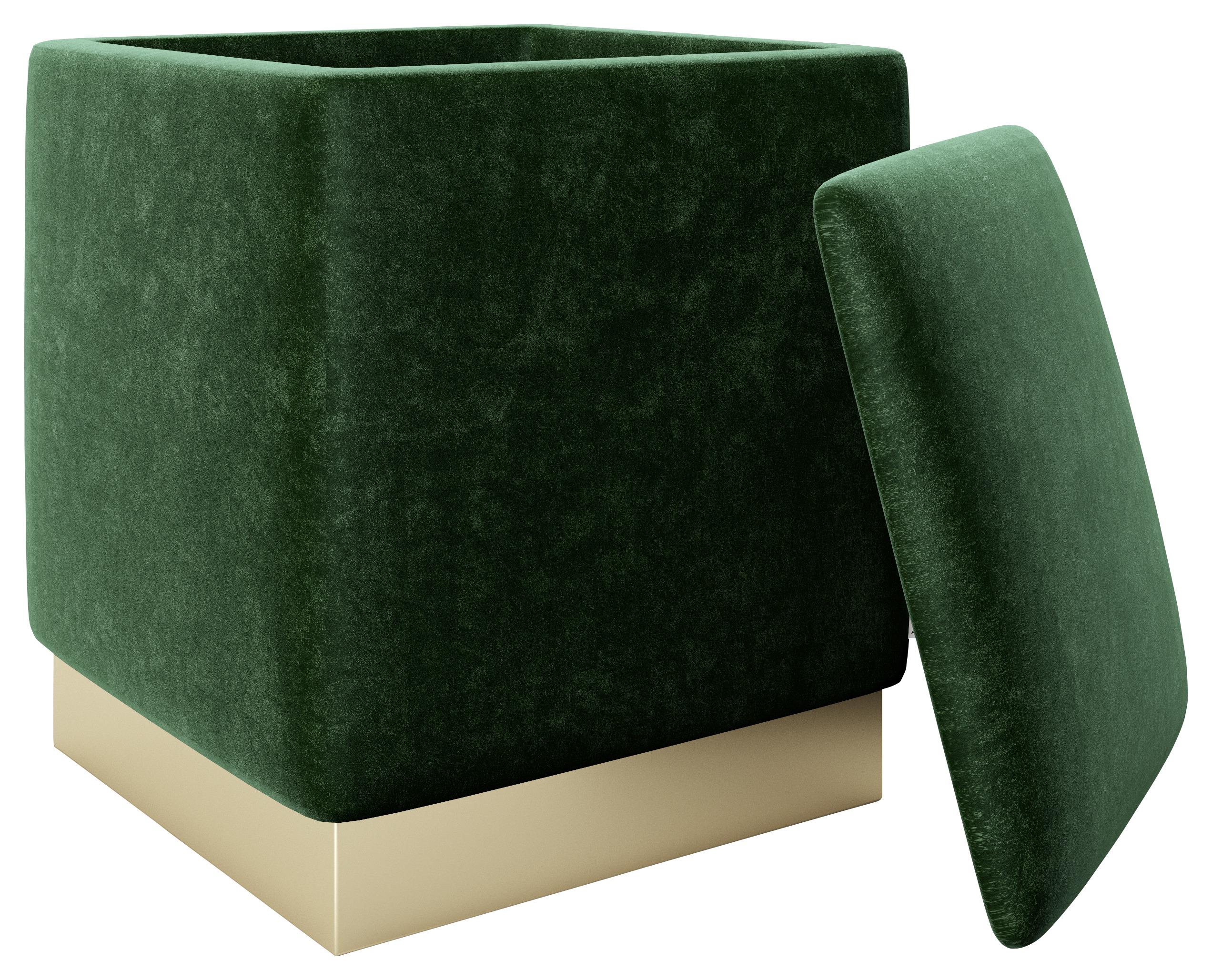 Hocker Betty - Goldfarben/Grün, LIFESTYLE, Textil (34/44/37cm) - Playboy