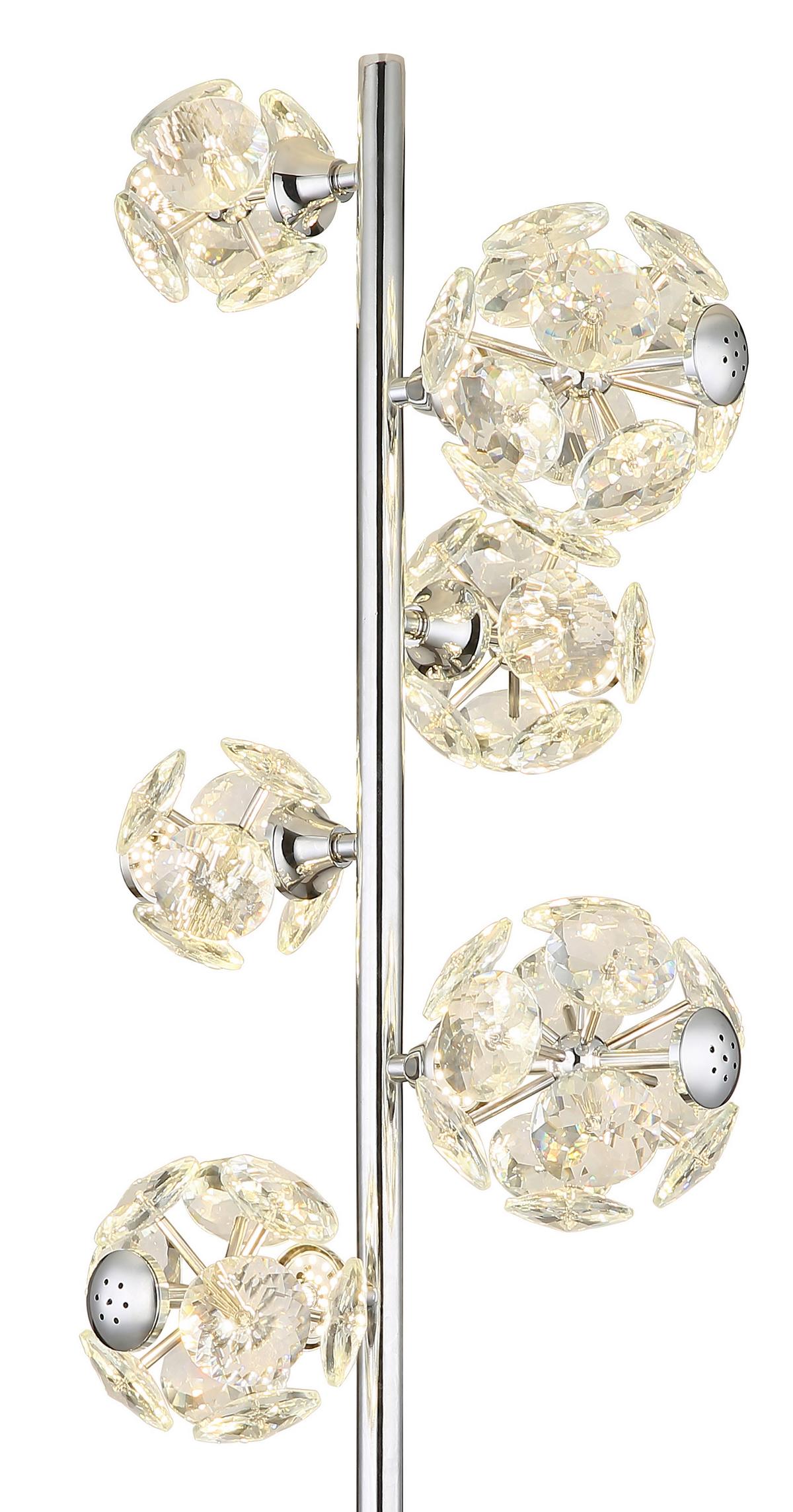 LED-Stehleuchte Virina Klar Chromfarben L: 38 cm - Klar/Chromfarben, KONVENTIONELL, Glas/Kunststoff (38/28/155cm) - Globo