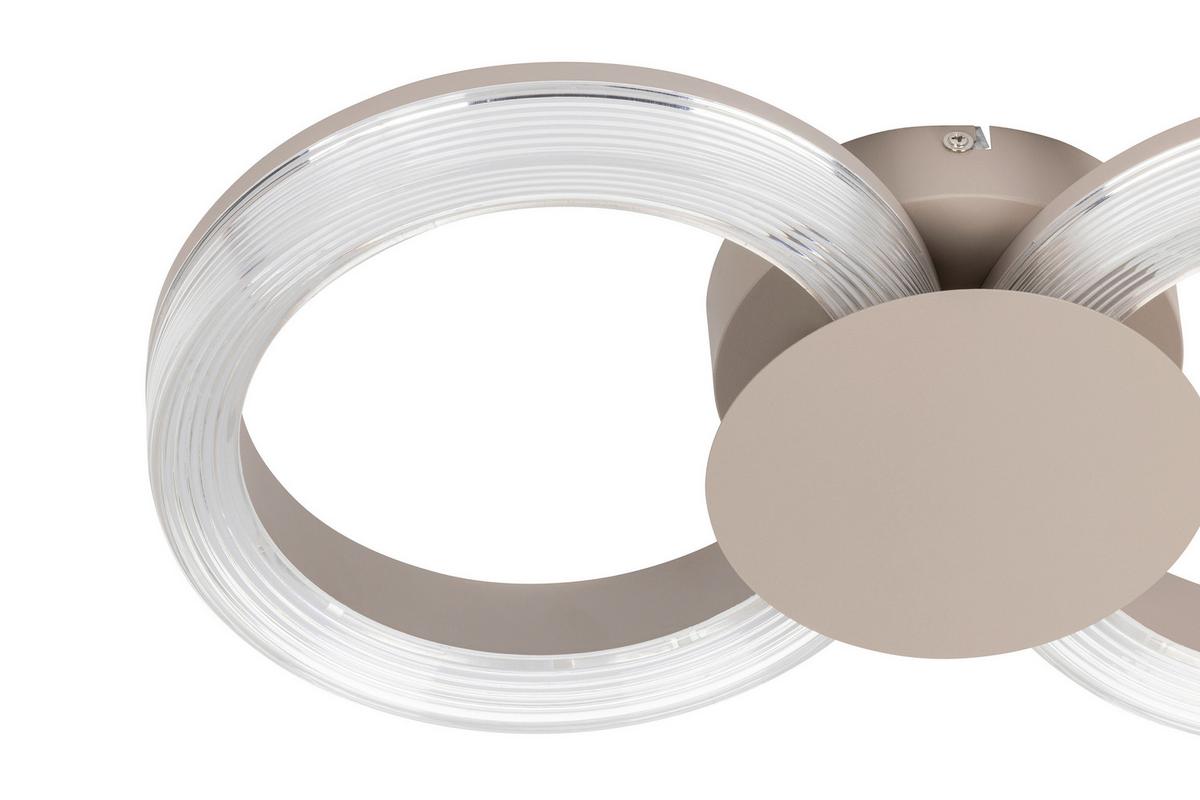 LED-DECKENLEUCHTE 24W, 3200Lm - Sandfarben/Transparent, Basics, Kunststoff/Metall (50/25/8cm) - Luca Bessoni