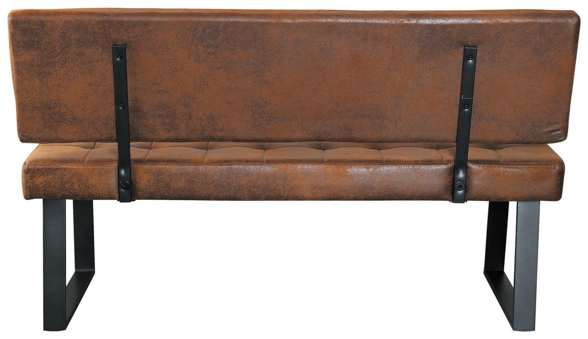 Sitzbank Braun Volda 140x85x56 Cm - Schwarz/Braun, MODERN, Textil/Metall (140/85/56cm) - MID.YOU