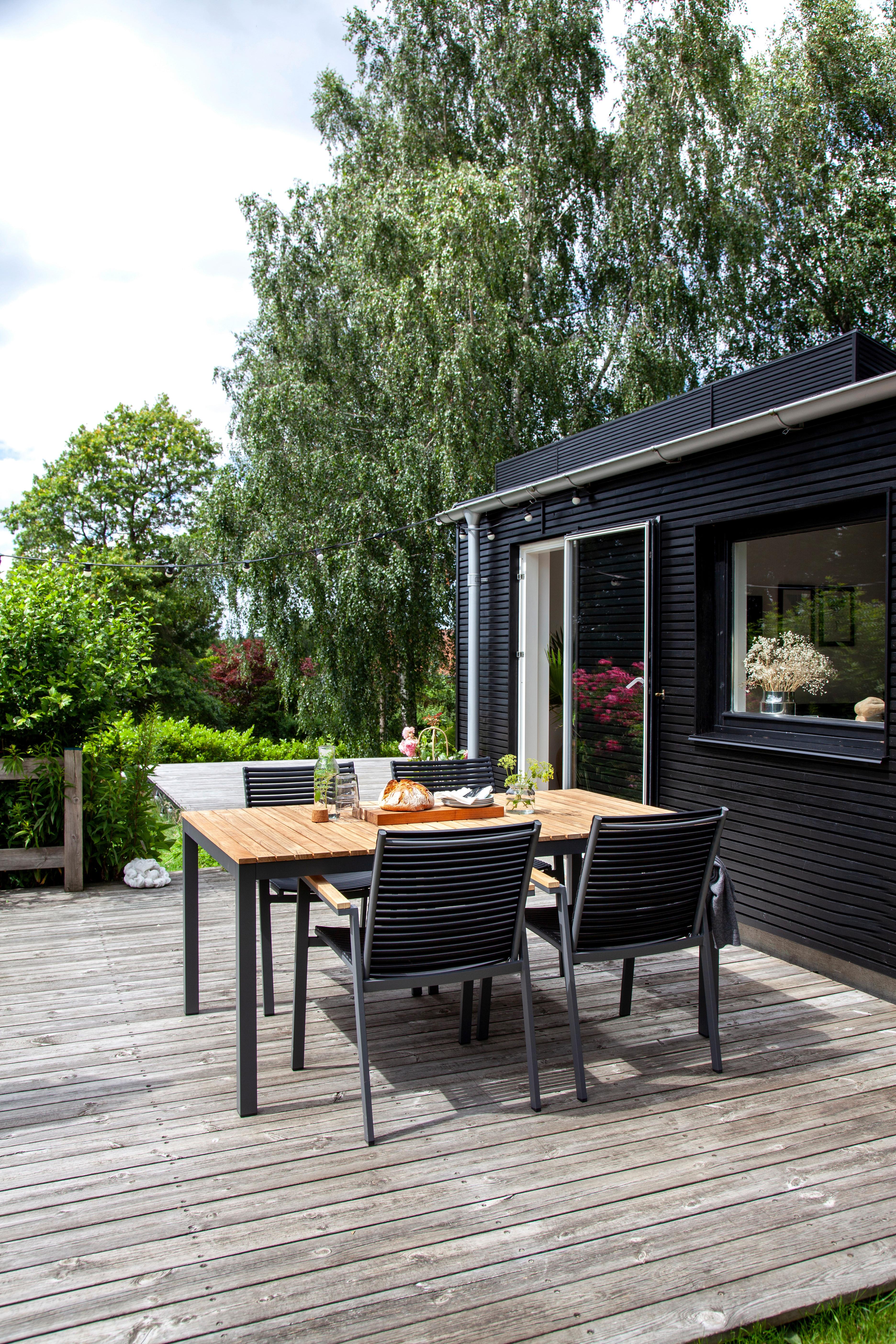 Gartentisch Mood Extreme Teakholz/Metall L 167,5 cm - Anthrazit/Teakfarben, KONVENTIONELL, Holz/Metall (167,5/100/74cm) - Gardenson