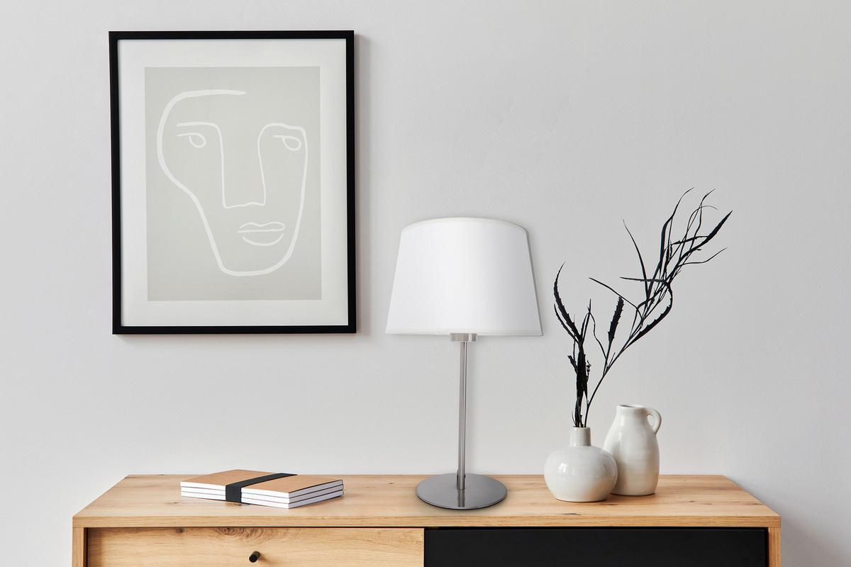 Nachttischleuchte Bologna - Beige, Basics, Kunststoff/Textil (45cm) - Näve