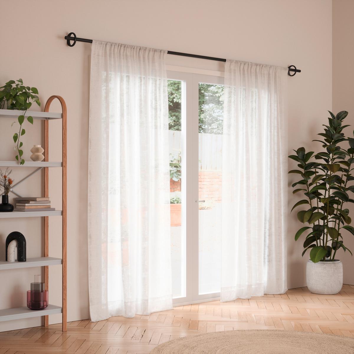 Vorhangstange Ringlet Schwarz Metall/Kunstoff, L: 320 cm - Schwarz, KONVENTIONELL, Kunststoff/Metall (320cm) - Umbra