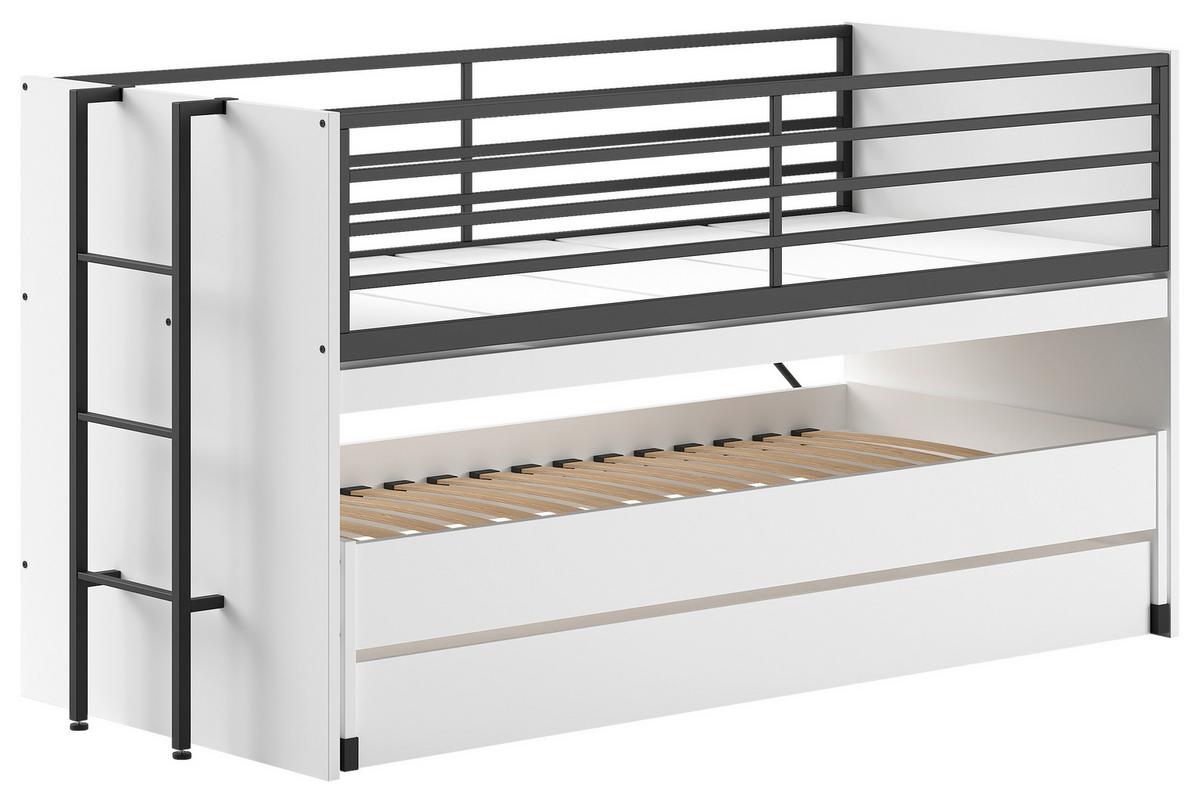 Hochbett Sam - Weiß, MODERN, Holzwerkstoff (90/200cm) - Vipack