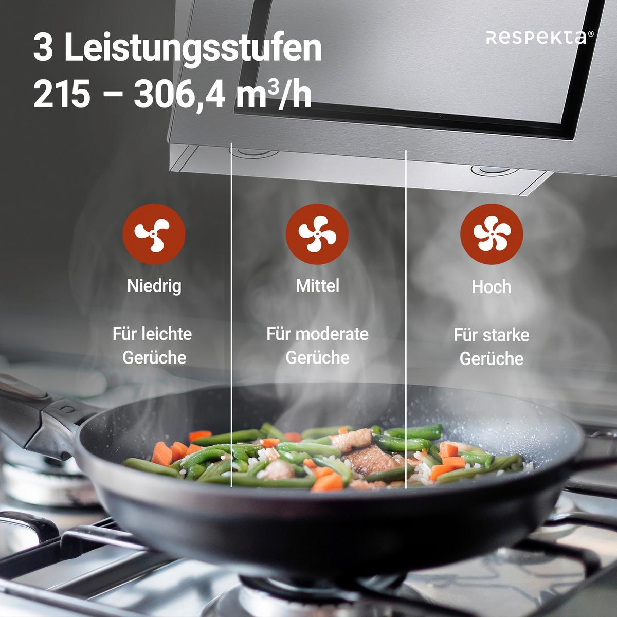 Dunstabzugshaube Numa Edelstahlfarben B: 60 Cm, Led - Edelstahlfarben, Trend, Metall (60/76-114/43cm) - Respekta
