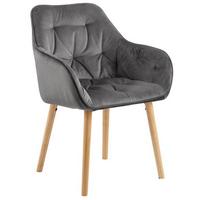 Čalúnené kreslo s podrúčkami BROOKE - farba duba/tmavosivá, Konventionell, kompozitné drevo/textil (58/83/57cm) - Livetastic
