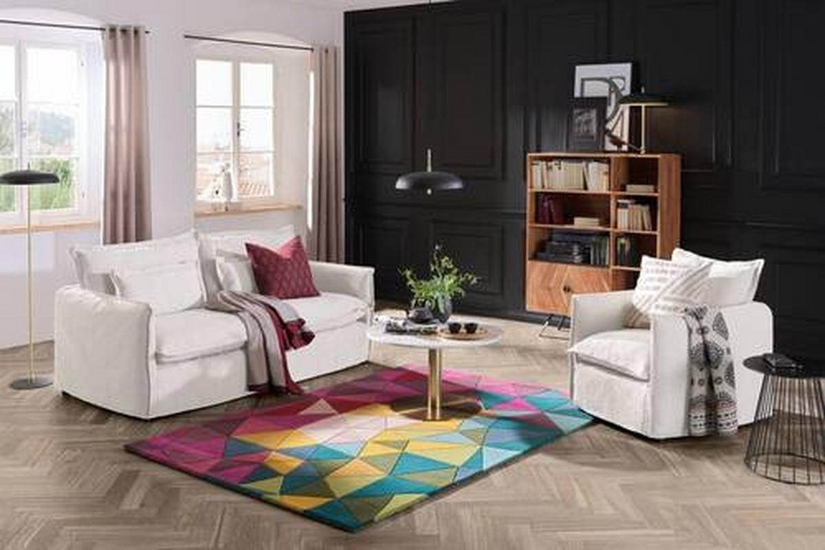 Sessel Toscana - Schwarz/Weiß, Trend, Textil (120/82/98cm) - Livetastic