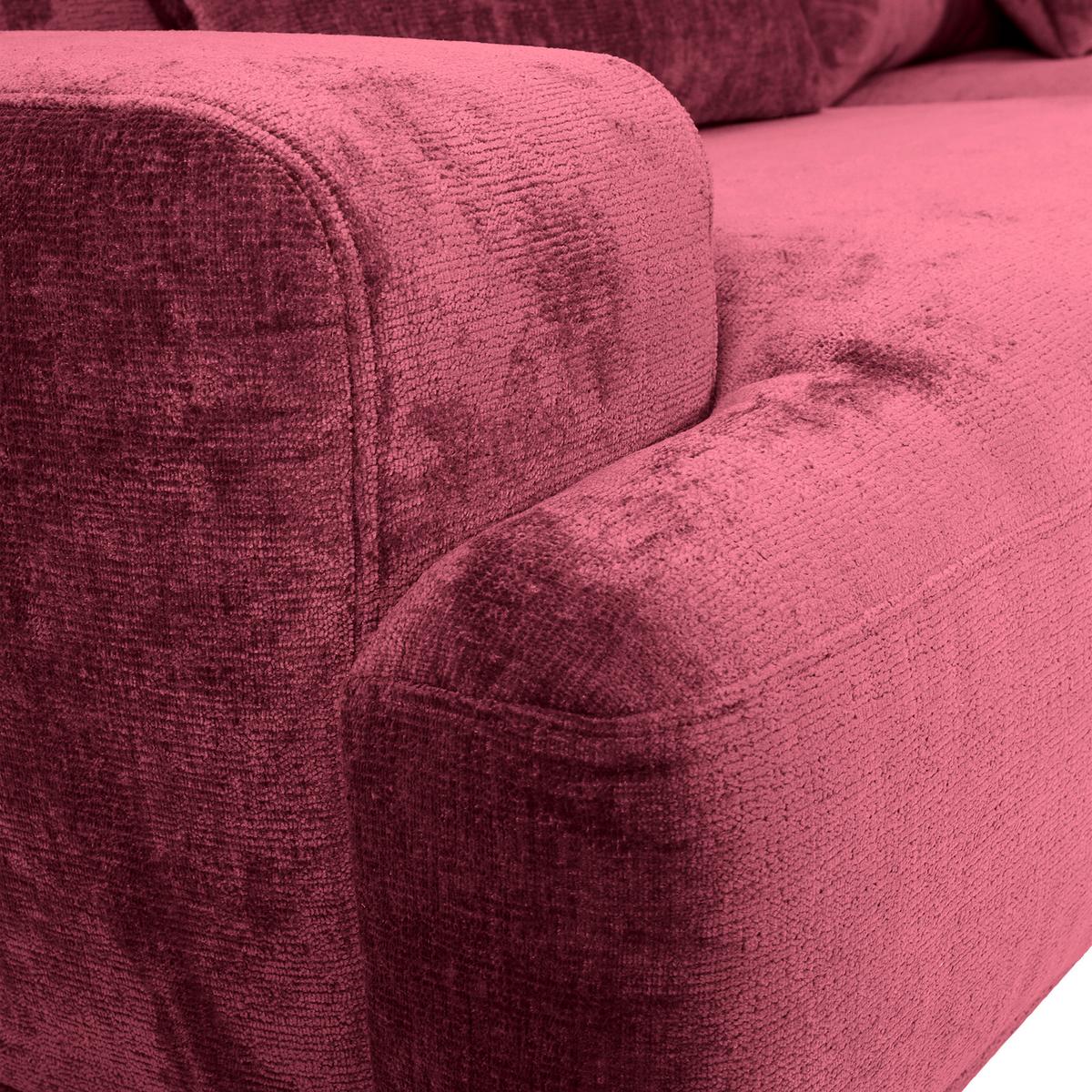 Bigsofa Mezino B: 282 cm Bordeaux Chenille - Bordeaux/Schwarz, KONVENTIONELL, Textil (282/73/115cm) - MID.YOU