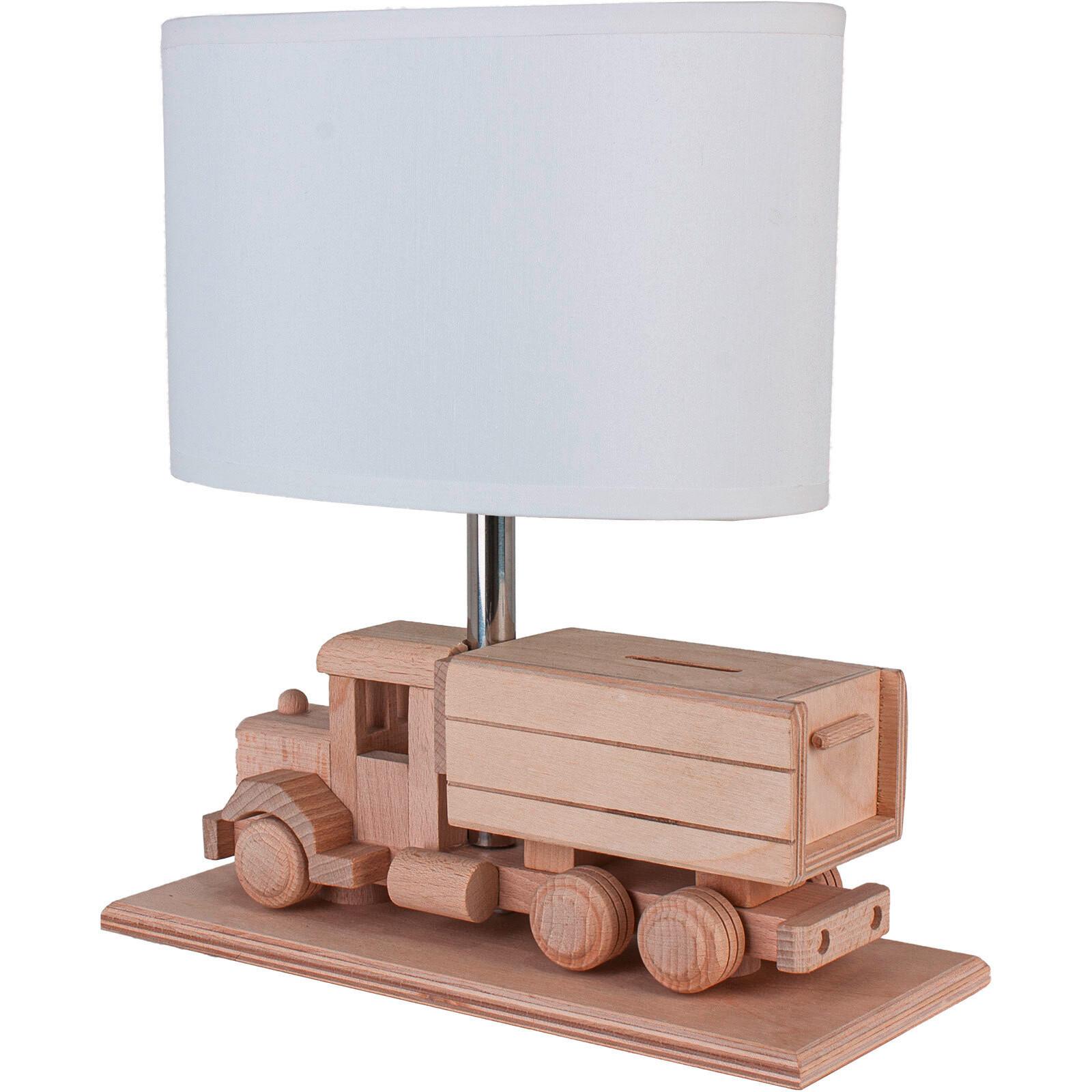 Kindertischleuchte 4112409 Lkw Mit Spardose - Naturfarben/Weiß, Natur, Holz/Holzwerkstoff (32/14/27cm)