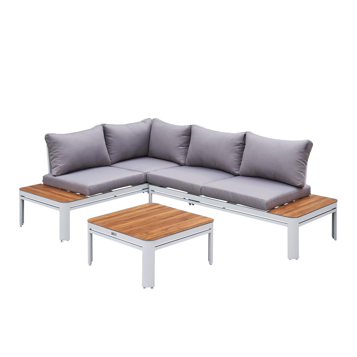 Dining-Loungeset Eos - Eichefarben/Braun, Basics, Metall (226/157/65cm) - Ambia Garden