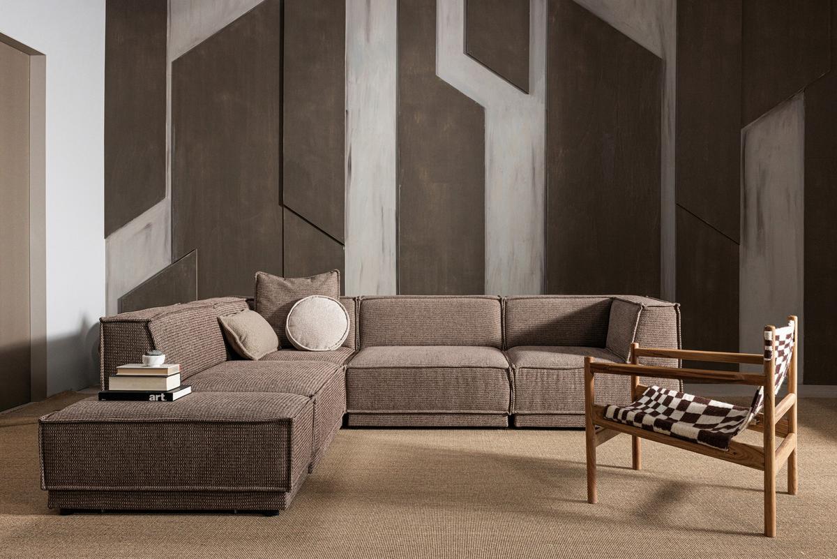 SESSEL Zano Braun/Naturfarben B: 73cm - Braun/Naturfarben, MODERN, Holz/Textil (73/76/67cm) - Livetastic