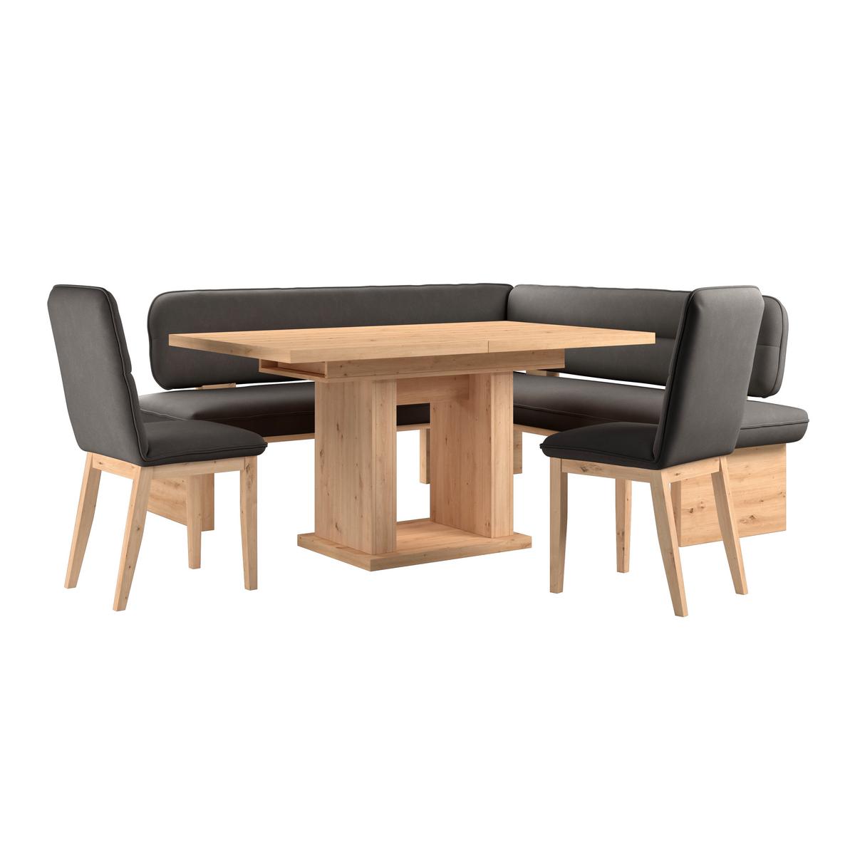 Eckbank Beluna Ii Webstoff Anthrazit, B: 170cm - Eichefarben/Anthrazit, KONVENTIONELL, Holz/Textil (232/170cm) - James Wood