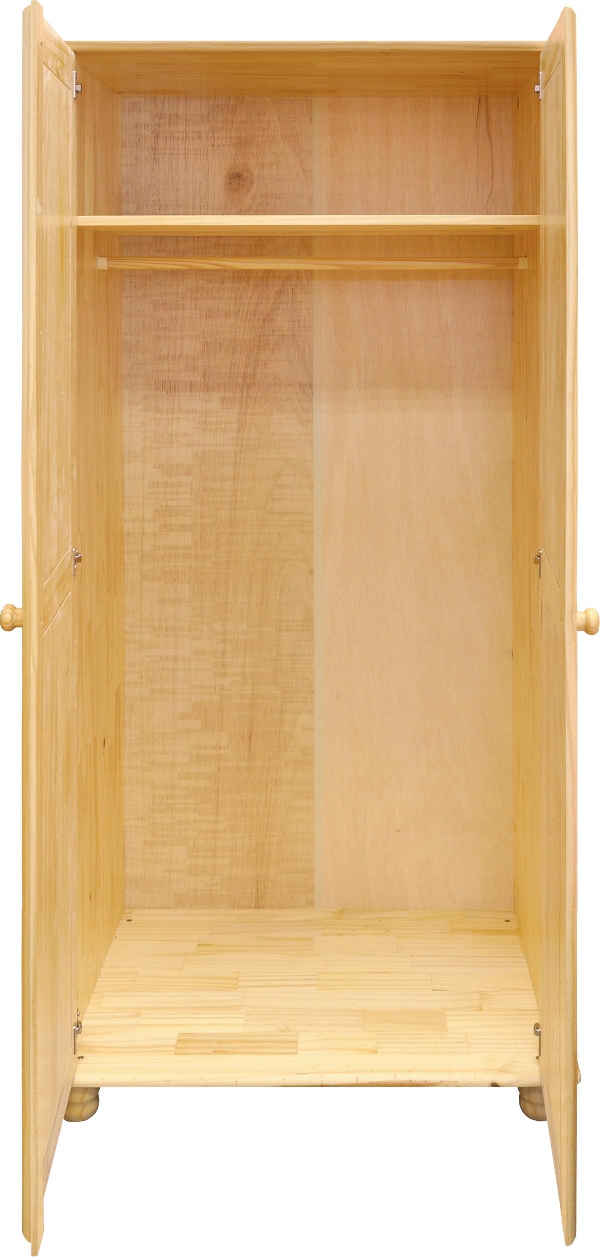 Kleiderschrank Naturfarben B: 82cm - Naturfarben, Natur, Holz (82/170/52cm) - Livetastic