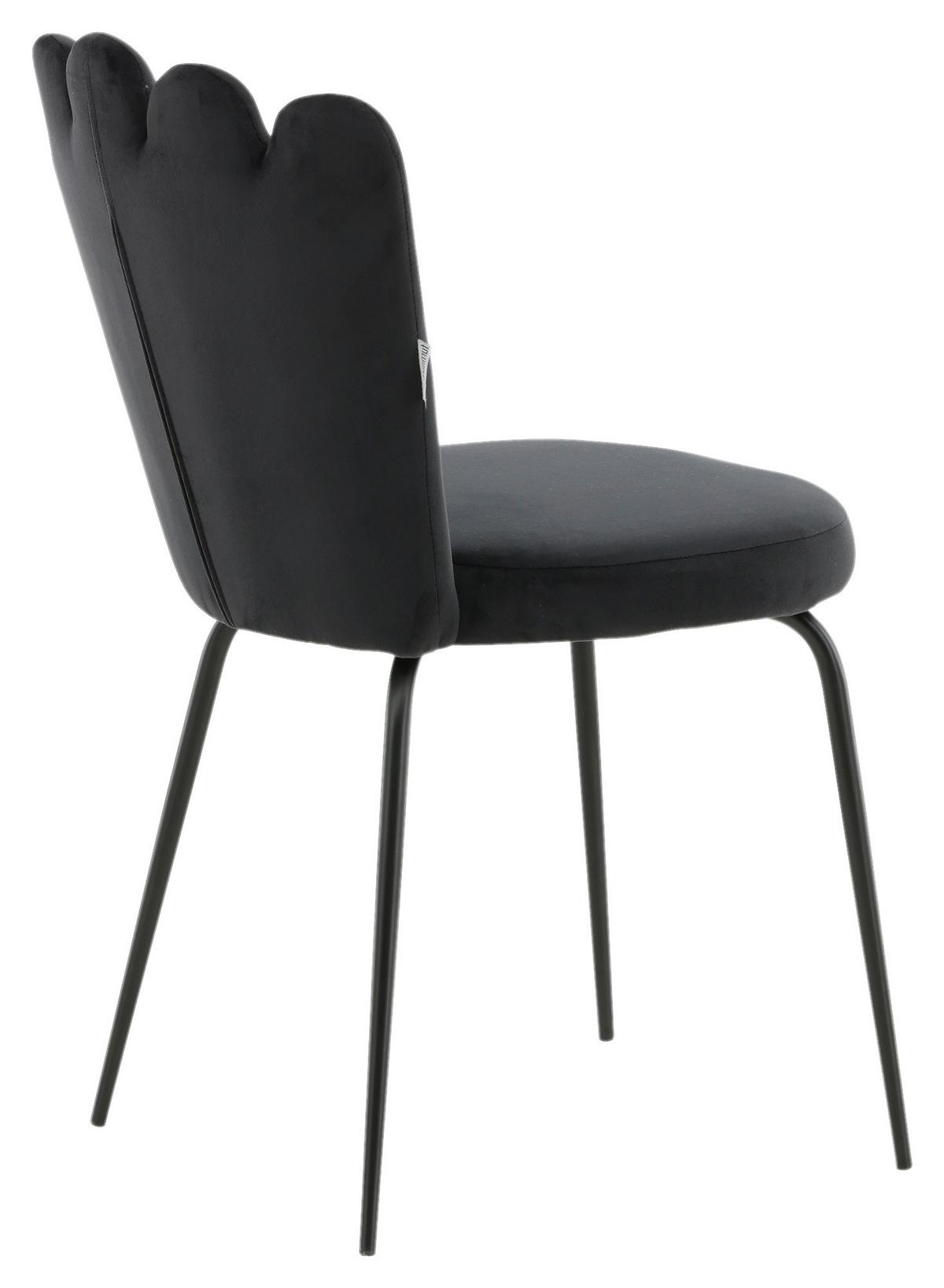 Stuhl-Set Limhamn - Schwarz, Design, Textil/Metall (44,5/82,5/54cm) - Livetastic