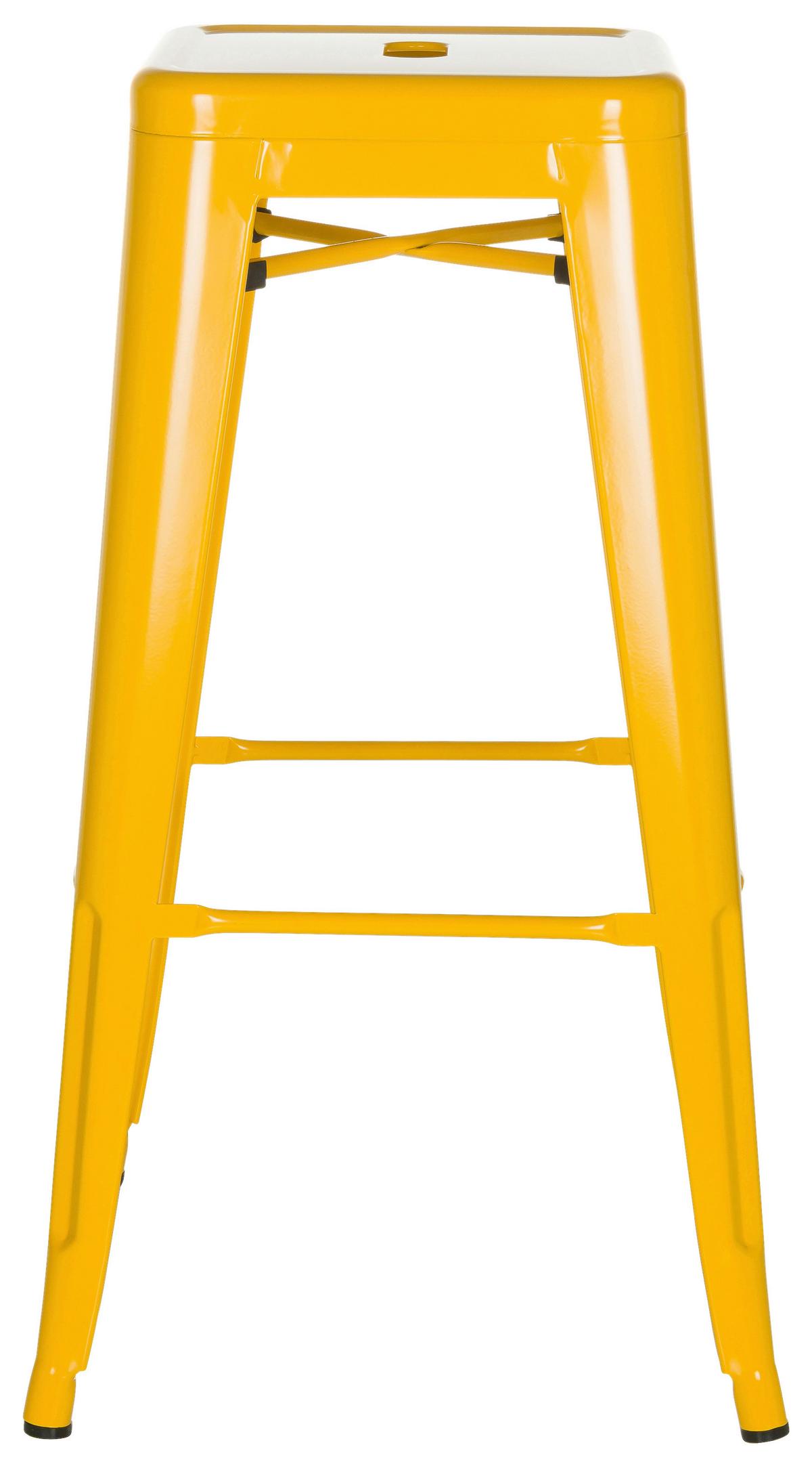 Barhocker Vantaggio High stapelbar Gelb bis 150 kg - Gelb, Basics, Metall (44/77/44cm) - MID.YOU