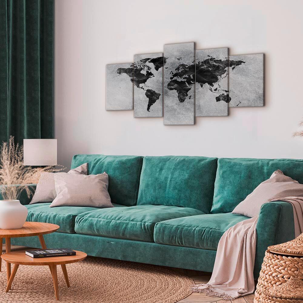 Leinwandbild Concrete World Grau Dunkelgrau B: 100 cm - Dunkelgrau/Grau, Basics, Holzwerkstoff/Textil (100/50/1,2cm) - artgeist
