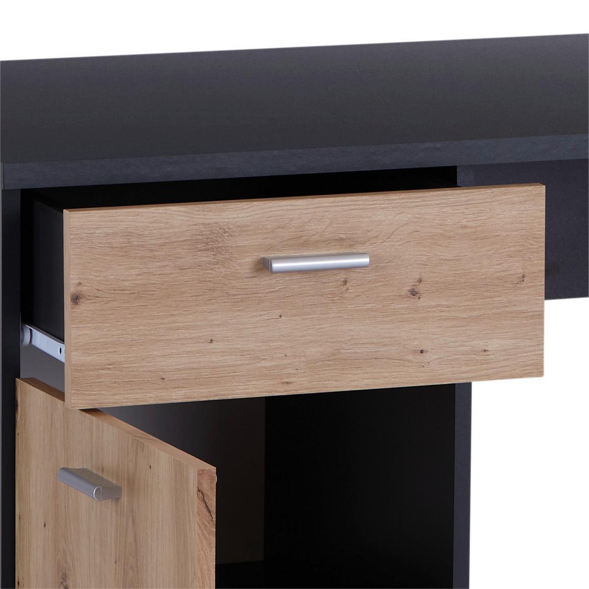 Schreibtisch Mit Schublade B: 120 Cm H: 75,5 Cm Simon - Anthrazit/Eiche Artisan, MODERN, Holzwerkstoff (120/75,5/60cm)