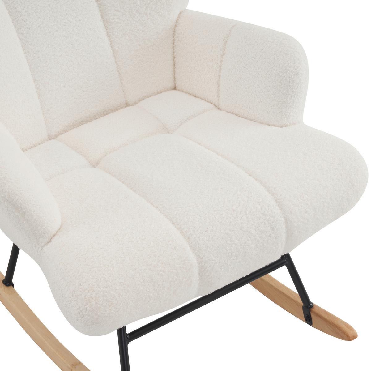 Schaukelstuhl Omar - Ecru/Beige, MODERN, Textil/Metall (67/85/85cm) - P & B