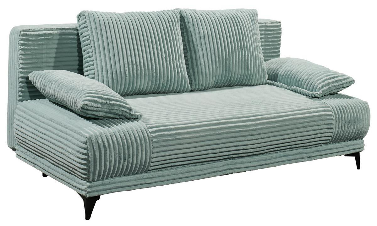 Schlafsofa Sally Pastellgrün B: 211 Cm - Pastellgrün/Schwarz, KONVENTIONELL, Textil (211/96/105cm) - MID.YOU