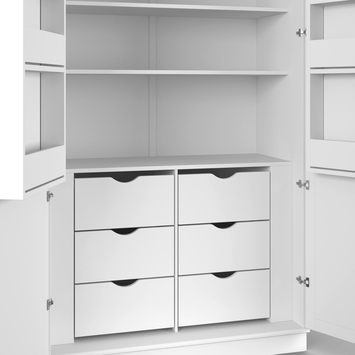 Kredenc Alvaro, š: 122 cm - bílá/černá, Moderní, kov/kompozitní dřevo (121,5/220/55,5cm) - Bessagi Home