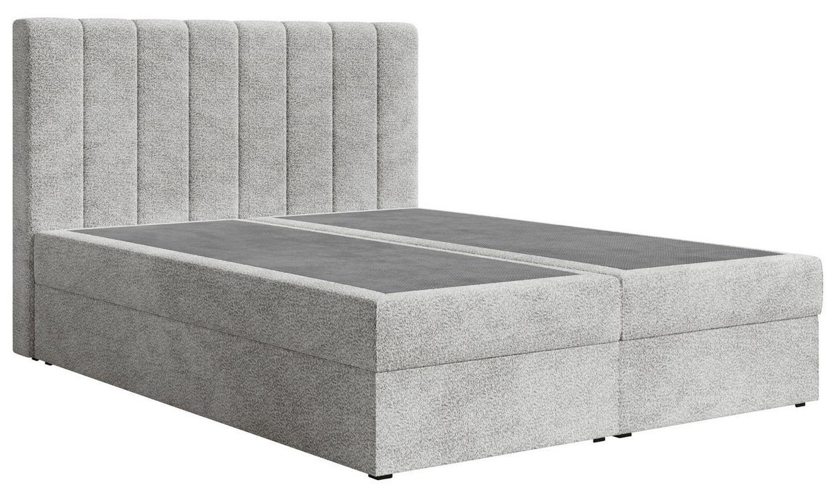 Boxbett Paris Lf: 140x200 Grau - Schwarz/Grau, MODERN, Holz/Kunststoff (140/200cm) - MID.YOU