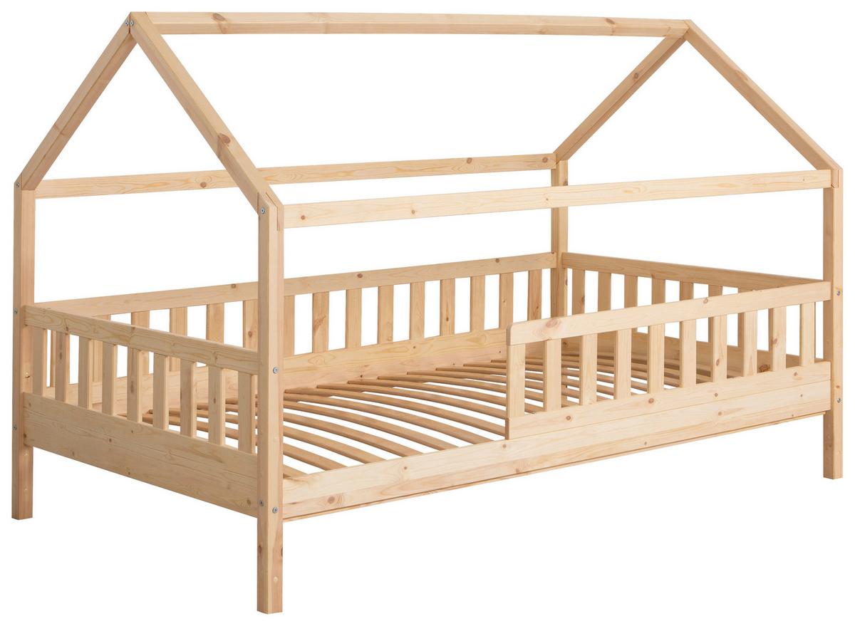 Hausbett Kim Naturfarben/Weiß 90x200cm - Naturfarben/Weiß, MODERN, Holz/Textil (90/200cm) - Livetastic