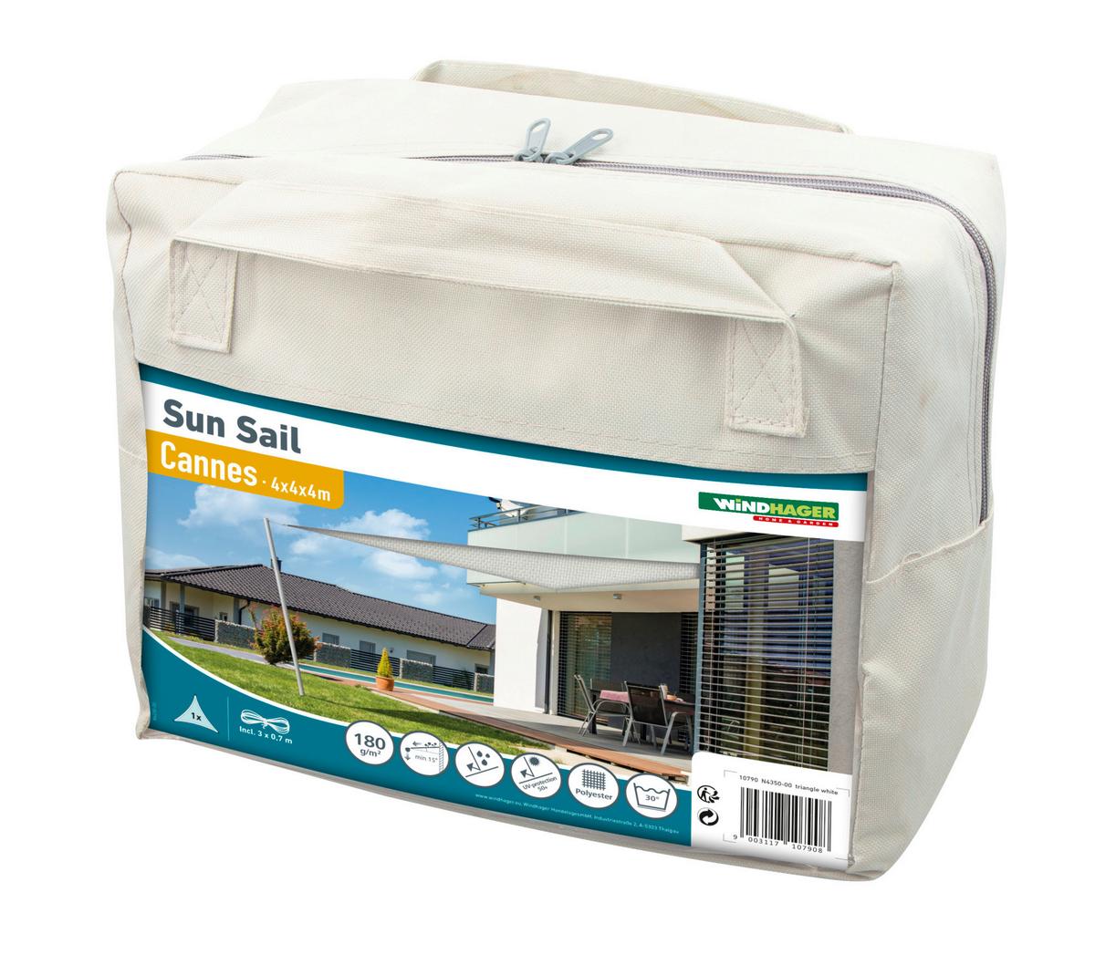 Sonnensegel Dreieck 4x4x4 m - Weiß, Basics, Kunststoff (400/400/400cm) - Windhager