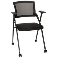 Besucherstuhl Priority II Klappbar Schwarz Bis 150 Kg - Schwarz, MODERN, Kunststoff/Textil (61/98/58cm) - MID.YOU